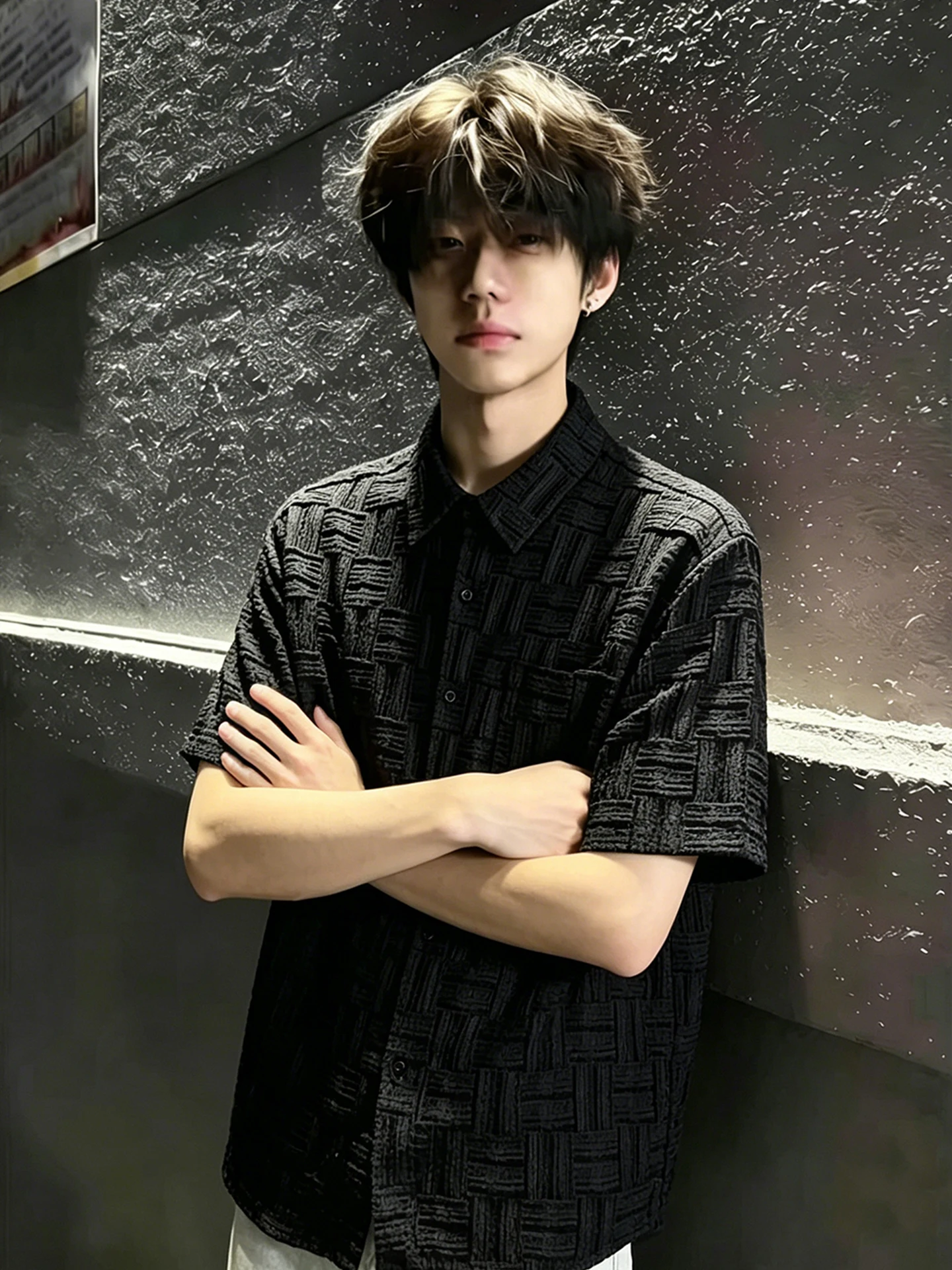 American Plaid Short Sleeve Shirt Loose Fit Summer Youth Fashion Collared Loose Feeling Sun Protection Outerwear for Men