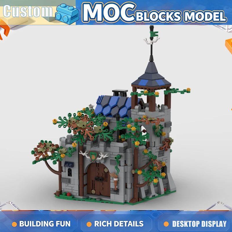 1190PCS Medieval Forest Castle Build Blocks Tower House Architecture Model DIY Assembly Creative Decor Collection Display Gift
