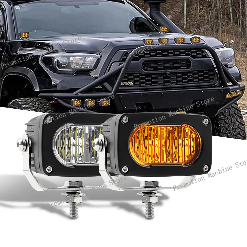 

3 Inch LED Pods Lights 2PCS Amber Driving Light Offroad Spot Beam Foglight Yellow for Motorcycle SUV ATV UTV Truck Boat Tractor