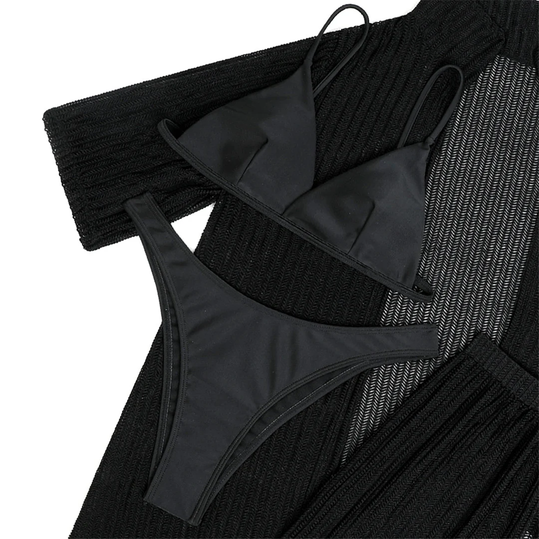 Mit Hemd, Shorts, Neckholder, brasilianischer Bikini, Damen-Badeanzug, Damen-Bademode, vierteiliges Bikini-Set, Badeanzug, Badebekleidung, Schwimmbekleidung V5716H – Detail 33