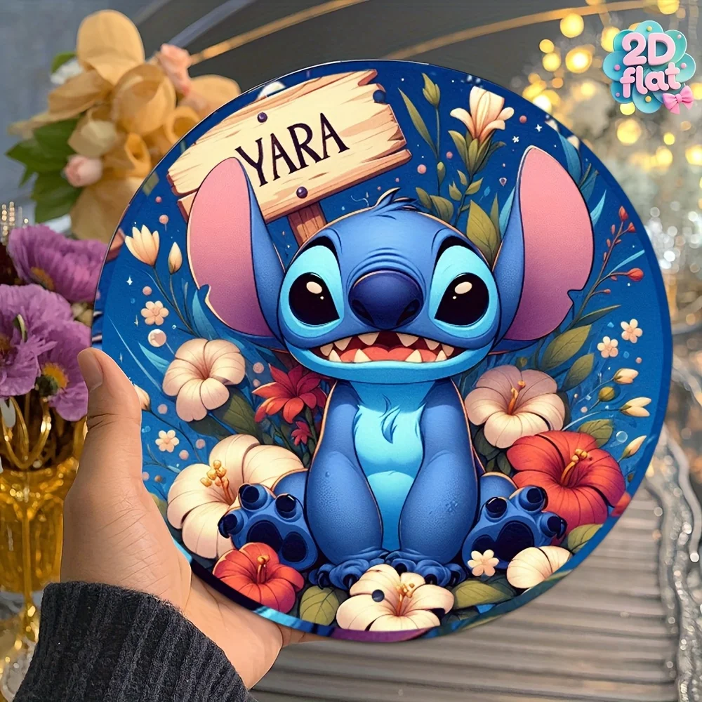 قطعة واحدة من لافتة فنية جدارية معدنية مستديرة - تصميم زهور نابضة بالحياة، ديكور منزلي متين من الألومنيوم للجدار أو الطاولة، عيد ميلاد مثالي