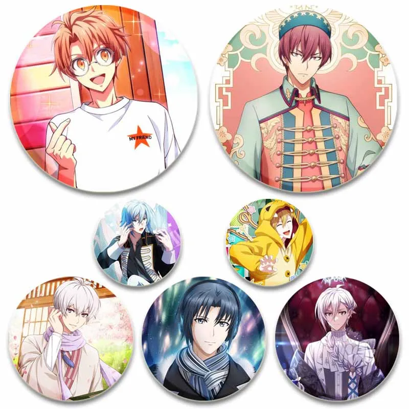 

58mm Idolish7 Game Figure Button Pins Cartoon Mitsuki Izumi Yuki Iori Izumi Badge Bag Clothes Decoration Brooch Friends Gifts