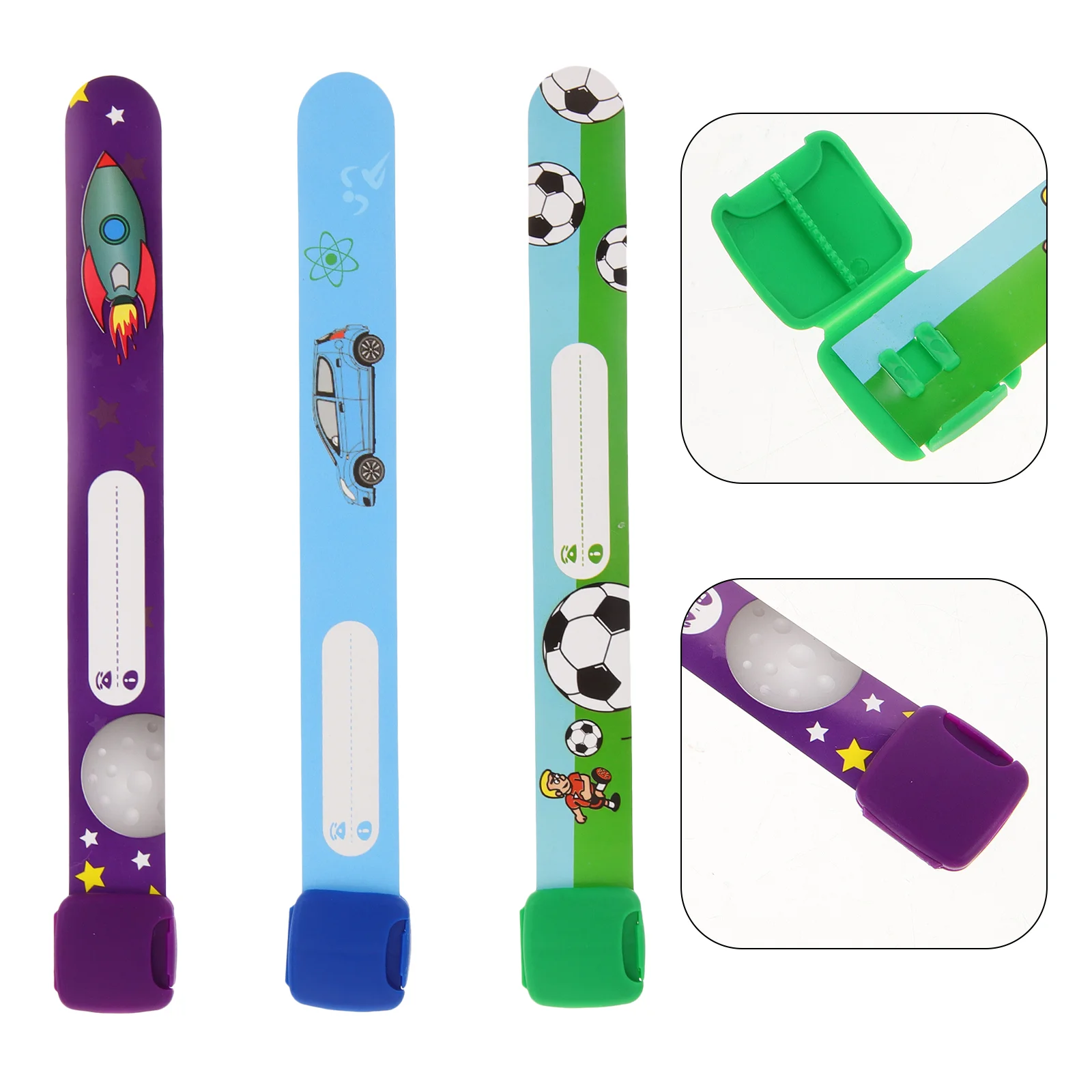 3 Pcs Anti Lost Wristband Safety ID Bracelet Adjustable Waterproof Cartoon Kids Travel Outdoor Activity Reusable Identification