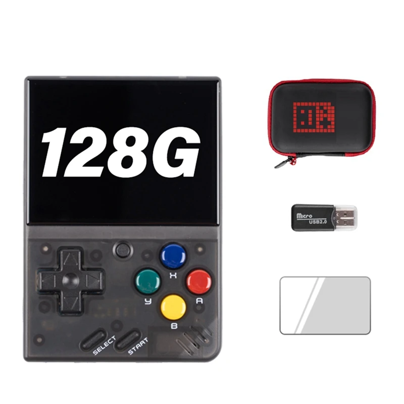ل MINI V4 ريترو وحدة تحكم بجهاز لعب محمول 128G المحمولة لعبة فيديو لاعب 2.8 بوصة نظام لينكس OCA لعبة وحدة التحكم A-ABFB