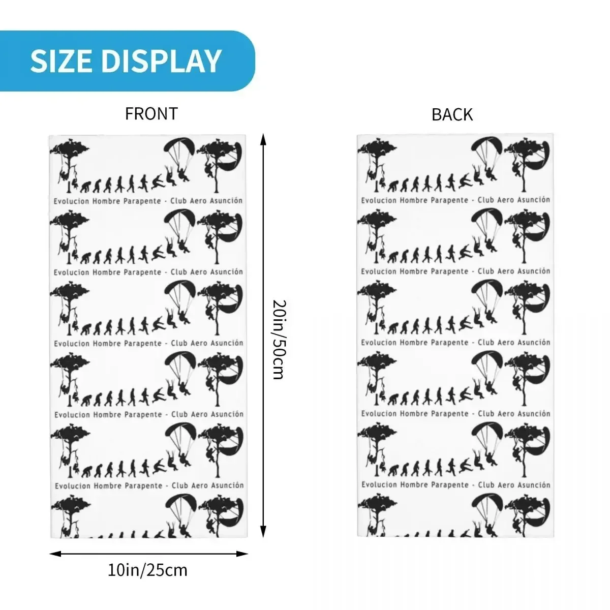 Paragliding Evolutie Bandana Nek Cover Bedrukt Paraglider Grappig Masker Sjaal Multifunctionele Bivakmuts Volwassen Wasbaar