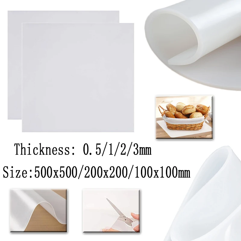 

Высокотемпературный лист силиконовой резины 0,5/1/2/3 мм, белый прозрачный коврик-прокладка, без запаха, смоляная прокладка для уплотнения своими руками