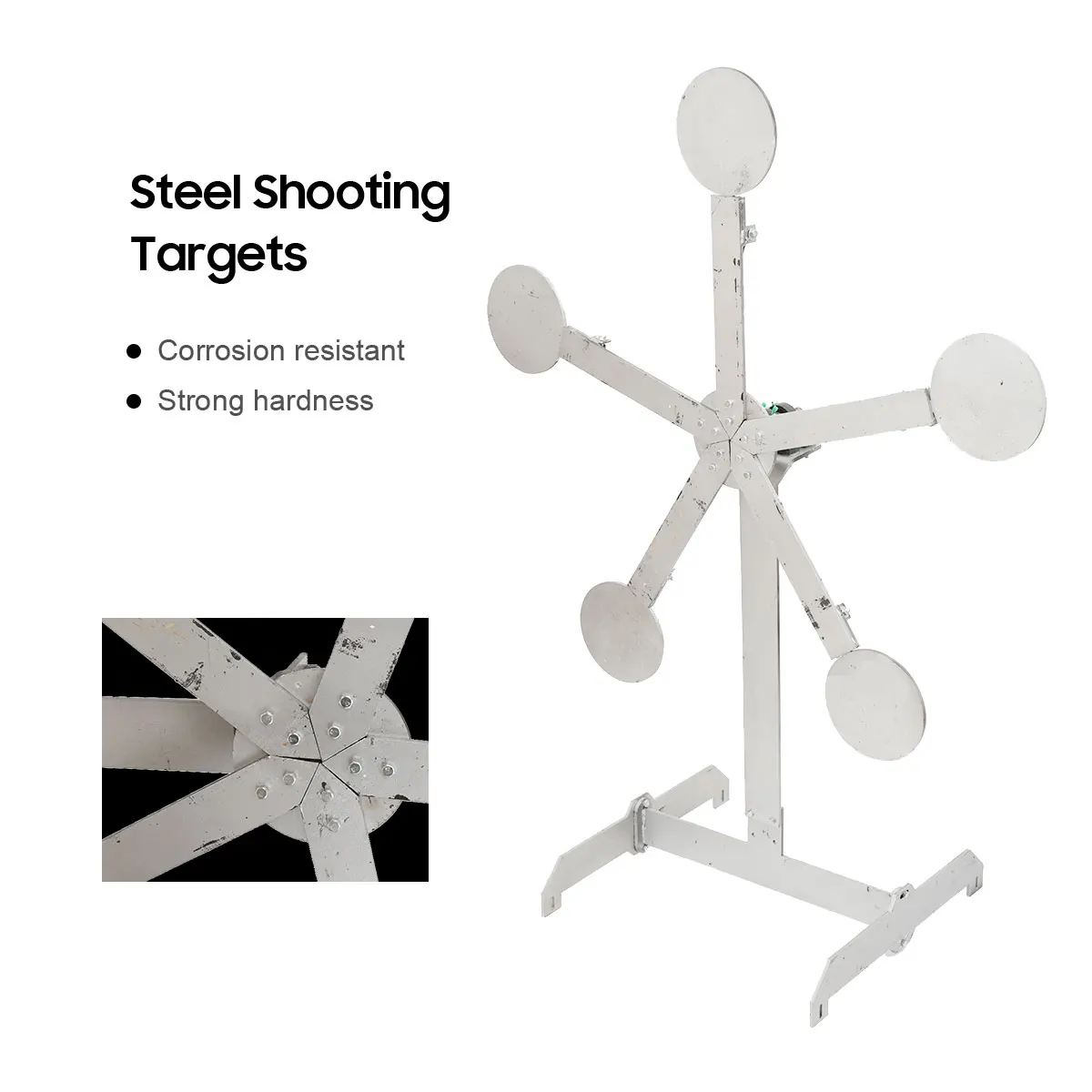 Portable Metal Target Stand Steel Shooting Target 8" Paddles Steel Anti-Rust Oil