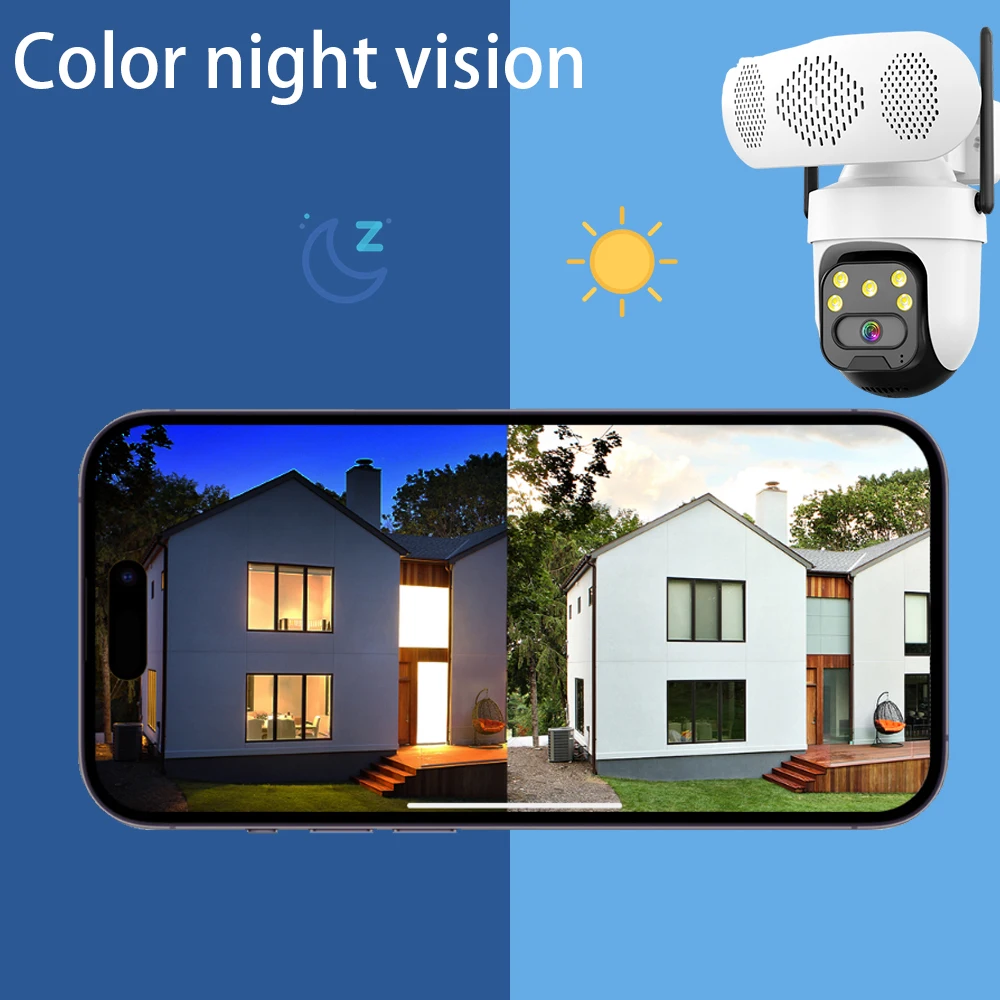 5MP HD lP كاميرا في الهواء الطلق واي فاي الأمن المتكلم كاميرا CCTV المنزل اللون للرؤية الليلية كشف الإنسان كاميرات المراقبة الأمنية #6