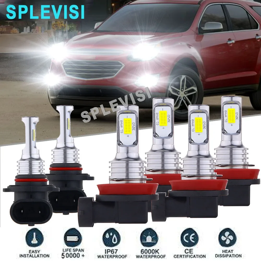 

LED Headlight Fog Light Hi Low Beam White car light For Chevrolet Equinox 2010 2011 2012 2013 2014 2015 2016 2017 Trax 2013 2014