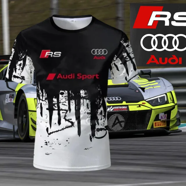 

Спортивная футболка Audi для взрослых и детей с принтом, дышащая, удобная, впитывающая пот, быстросохнущая мужская футболка для бега с короткими рукавами