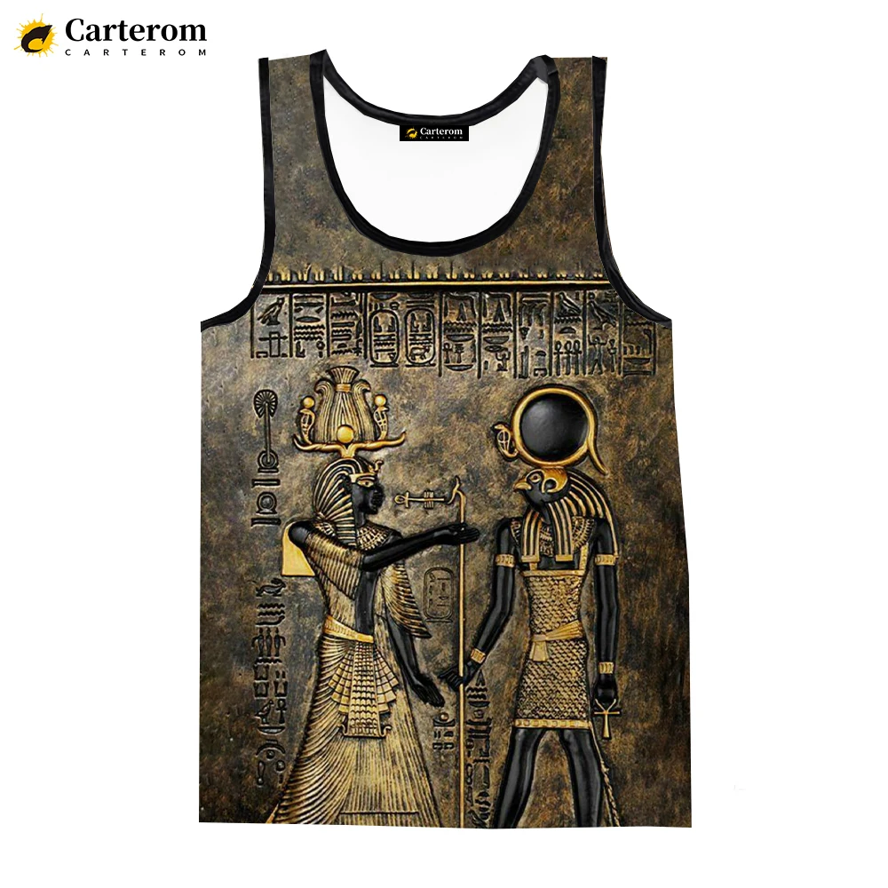 Ancient Egyptian Egypt God Pharaoh Tank Tops Men\'s Clothing Harajuku Streetwear Oversized Tops Sleeveless Shirts Ropa Hombre