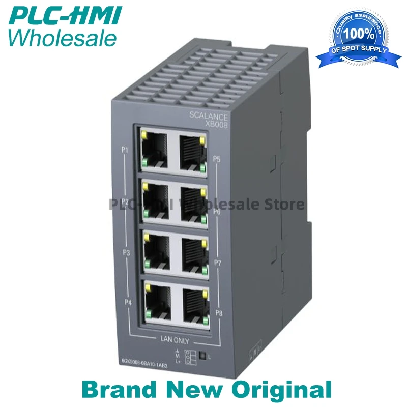 6GK5008-0BA10-1AB2 6GK50080BA101AB2 SCALANCE XB008 Unmanaged Industrial Ethernet Switch for 10/100 Mb Original Brand New