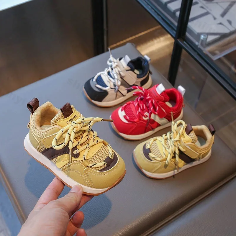 

Осень 202, детская сетчатая дышащая повседневная спортивная обувь с низким берцем, модные трендовые универсальные удобные нескользящие кроссовки для мальчиков