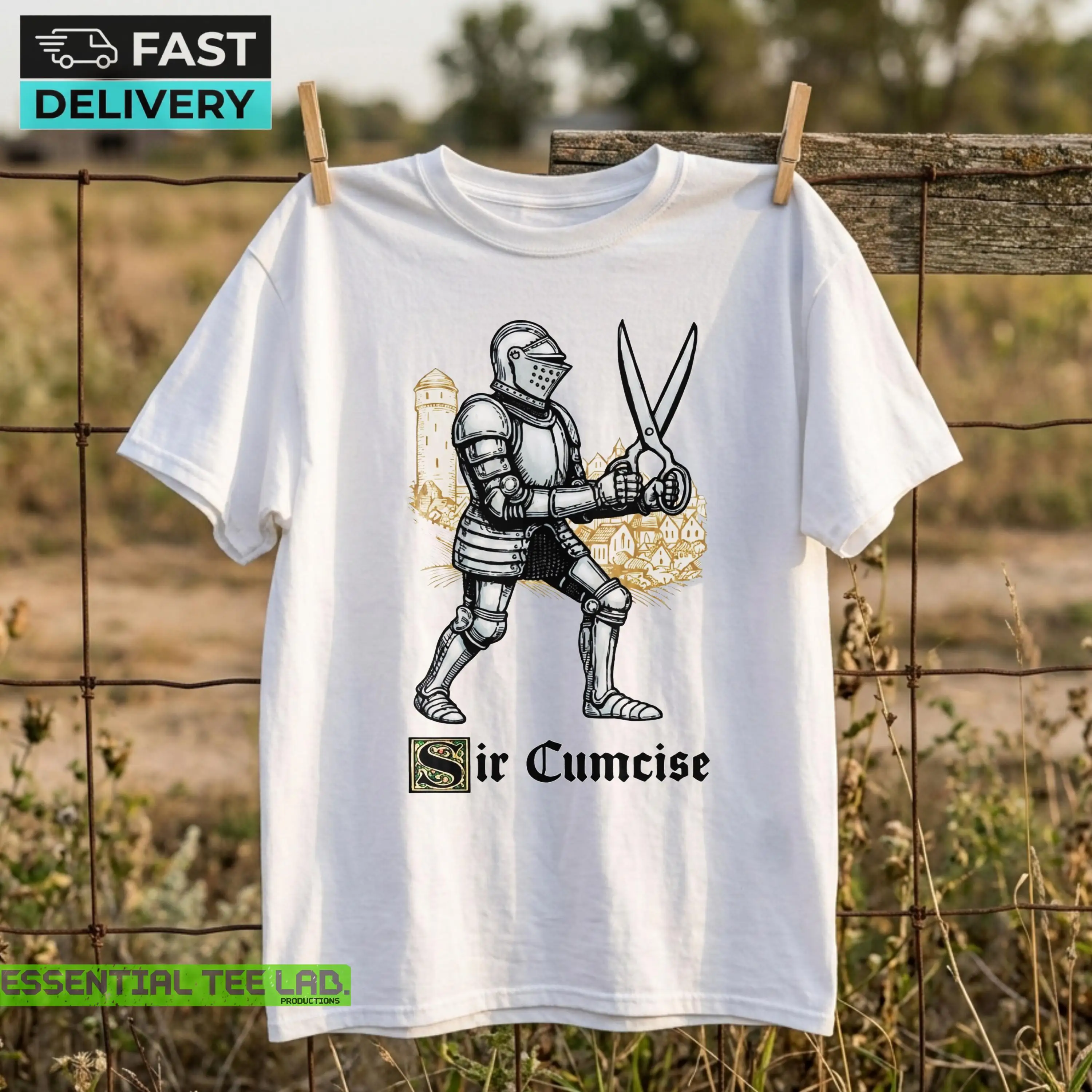 Sir Cumcise Funny Knight Meme Shirt Gift For Friend, Vintage Crusader Cringy TShirts-Dark Humor Exchange Gag Gift Tee