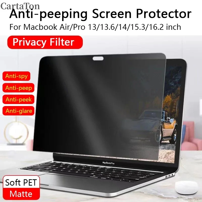 Antypodgląska osłona ekranu do Macbook Air M3 13 15 cali 2024 Pro 14 16 M1 M2 Antyszpiegowska, przeciwodblaskowa matowa folia Filtr prywatności
