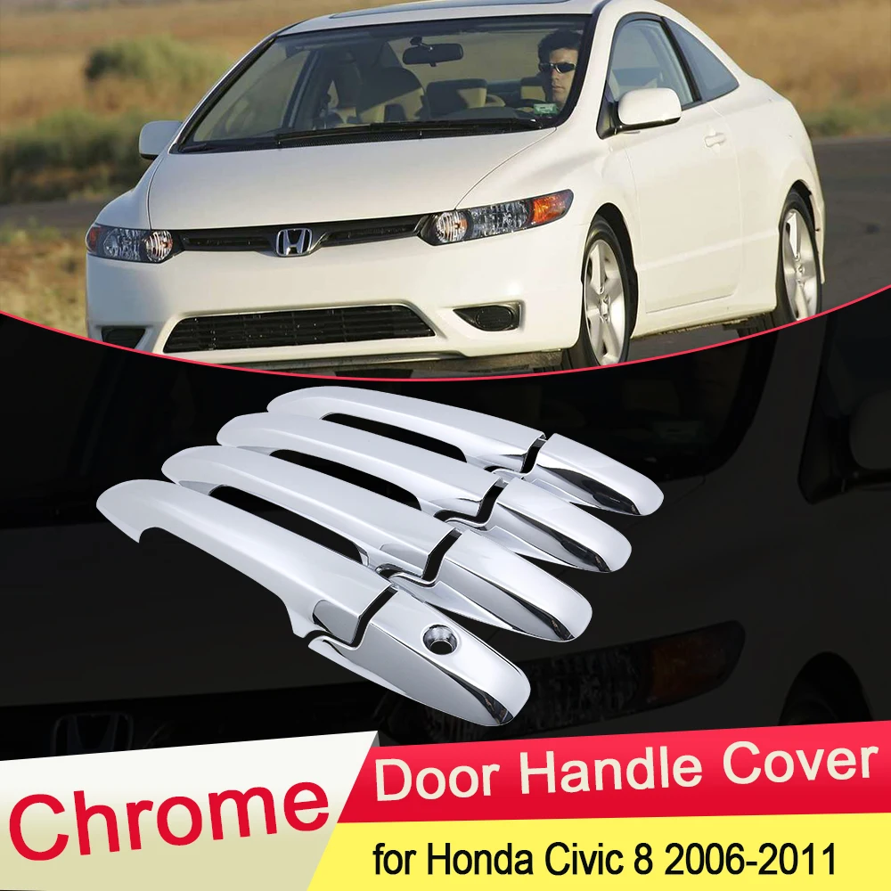 

Для Honda Civic 8, 2006, 2007, 2008, 2009, 2010, 2011, роскошная хромированная крышка дверной ручки, накладка, автомобильные наклейки, аксессуары, гарнир