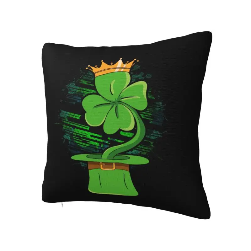 Custom Saint Patricks Day Cushion Cover 45x45cm Patron Saint Of Ireland Velvet Nordic Throw Pillow Home Decoration