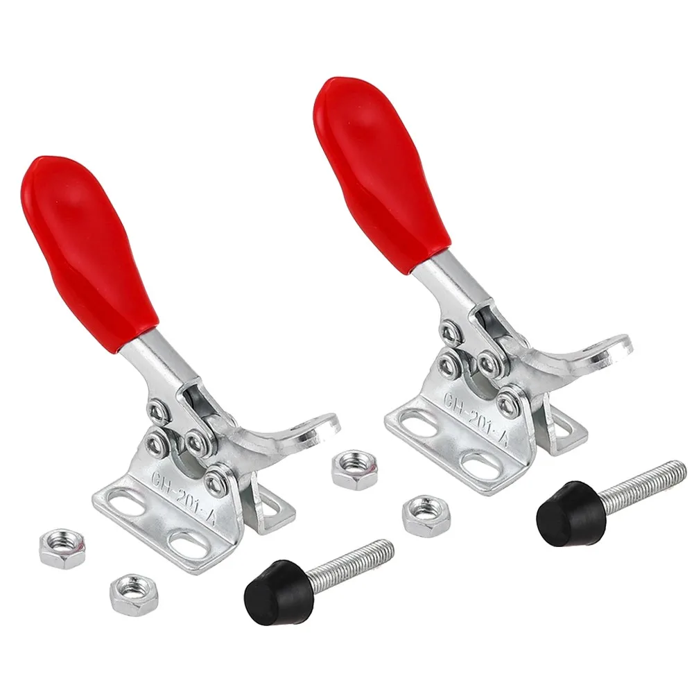 Quick Release Hand Clip Tool, 2PCS GH201A Toggle Clamp with 27KG Holding Capacity, for Metal, Circuit Board and Welding