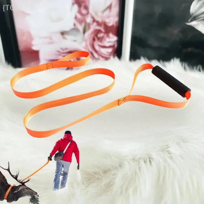 Single Unit Deer Drag Belt with Handle; Multipurpose Pull Rope Harness for Hunting & Outdoor Farming