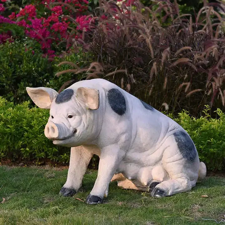 

Resin FRP pig animal crafts landscape sculpture outdoor decoration can be customized