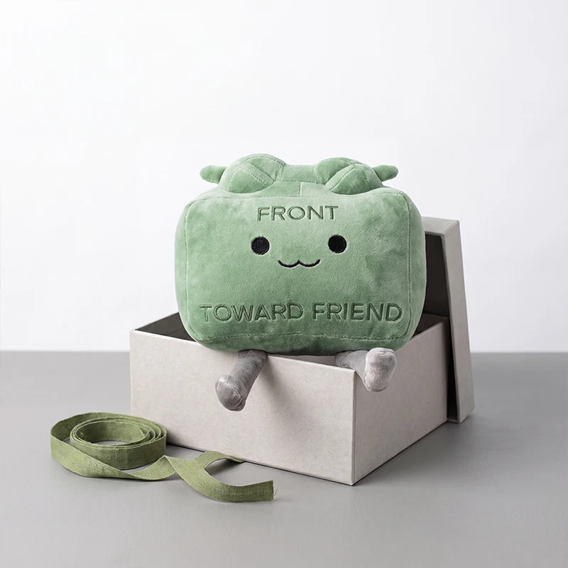 Cartoon Block Smiley Face Plush Pillow Square Long Legs Stuffed Doll Hugging Cushion Toy Soft Decorative Gift for All Ages