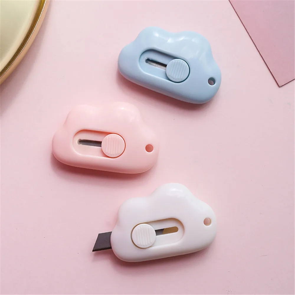 Cute Rabbit Cloud Color Mini Portable Utility Knife Paper Cutter Cutting Paper Razor Blade Office Stationery Cutting Supplies