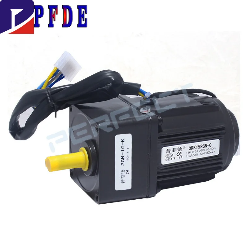 3RK15GN-C 220V AC Geared Motors 15W Single Phase Asynchronous Motor Gear Motor 10mm Motor Shaft+ Speed Controller 50/60hz