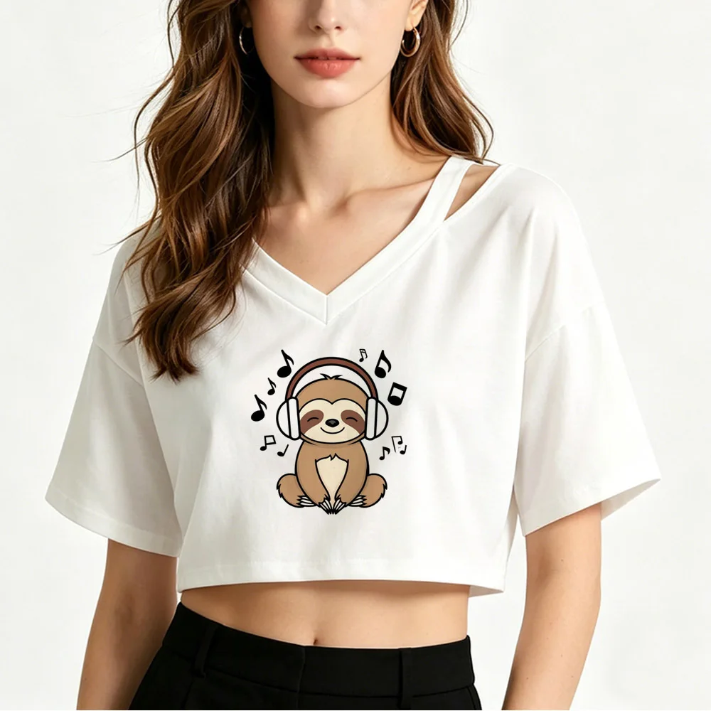 Sloth cropped top shoujo baddie cheap goth jojifuku summer t-shirt 2000s gothic manga