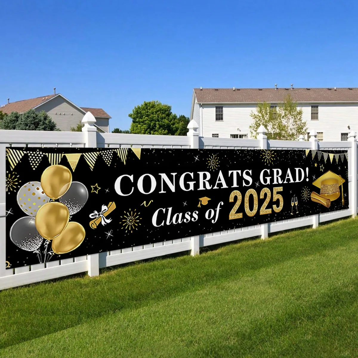 Graduation Decoration 2025 Graduation Banner Congrats Grad Class of 2025 Banner Congrats Grad Prom Party Background Decorations