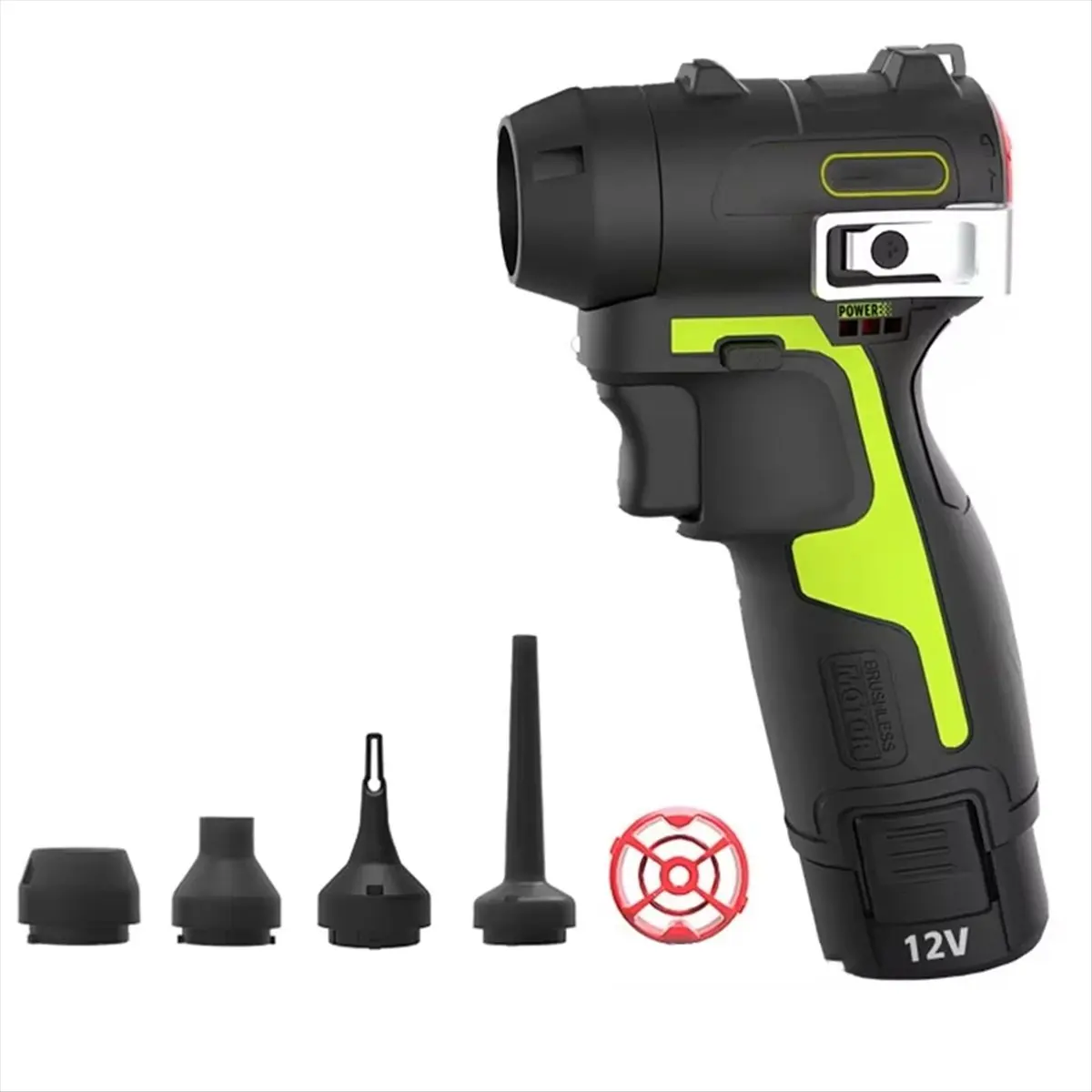 2025+ Rechargeable Cordless Blower 190W Max 130000rpm 2.4N for 12V Green Battery (Not Included) Screwdriver Power Tools