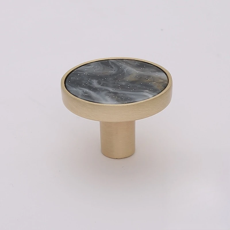 Fancy Hollow-out Black Handle Zinc Alloy Gold Shell Surface with Pearlescent Sparkle Patterns for Drawers Wardrobes Cabinets