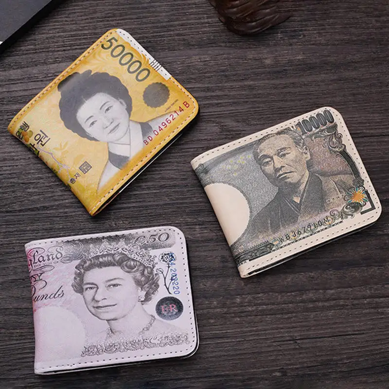 

Мужской кошелек-бифолд с креативным принтом, множеством отделений для карт, карманом для наличных, легкий, короткий, для путешествий и повседневного использования