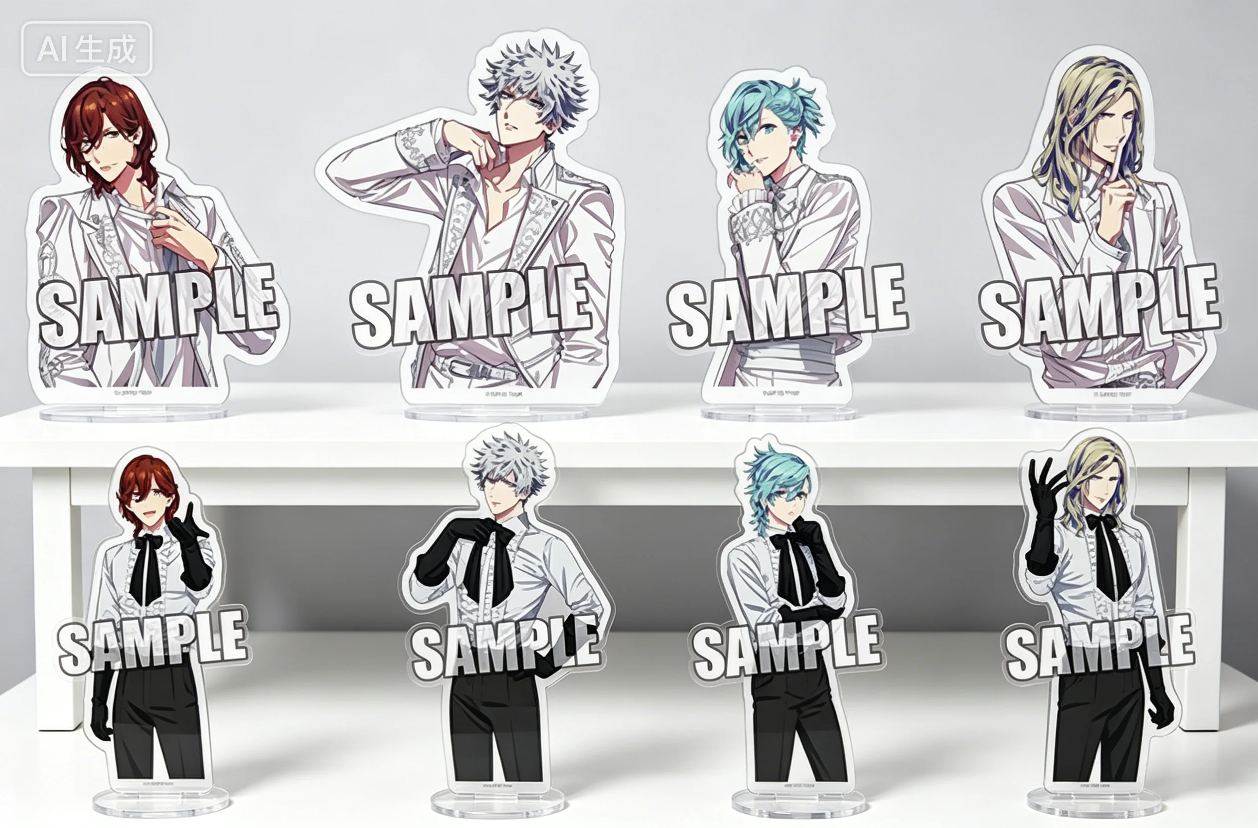 Anime Uta No Prince-sama Reiji Kotobuki Ranmaru Kurosaki Ai Mikaze Camus Human-shaped Acrylic Stand Model Plate Keychains