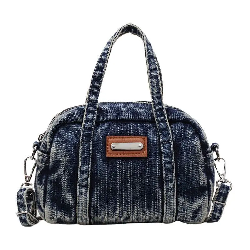 

Retro Denim Handbag Handheld Denim Bag Female Foreign Style New Pillow Fashion Messenger Bag High Quality High Appearance Level