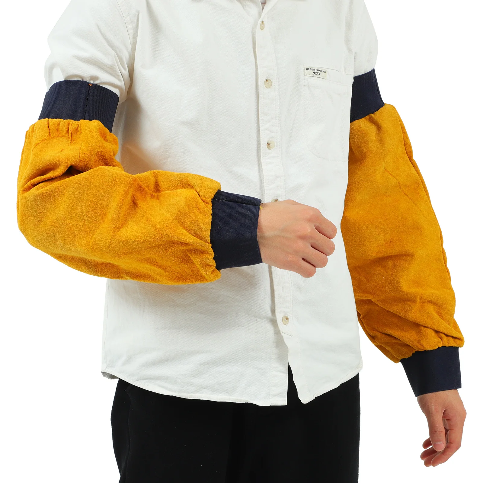 

1Pair Professional Welding Sleeves Resistant Arm Guards Split Cowhide Long Sleeve Protection Tough Working