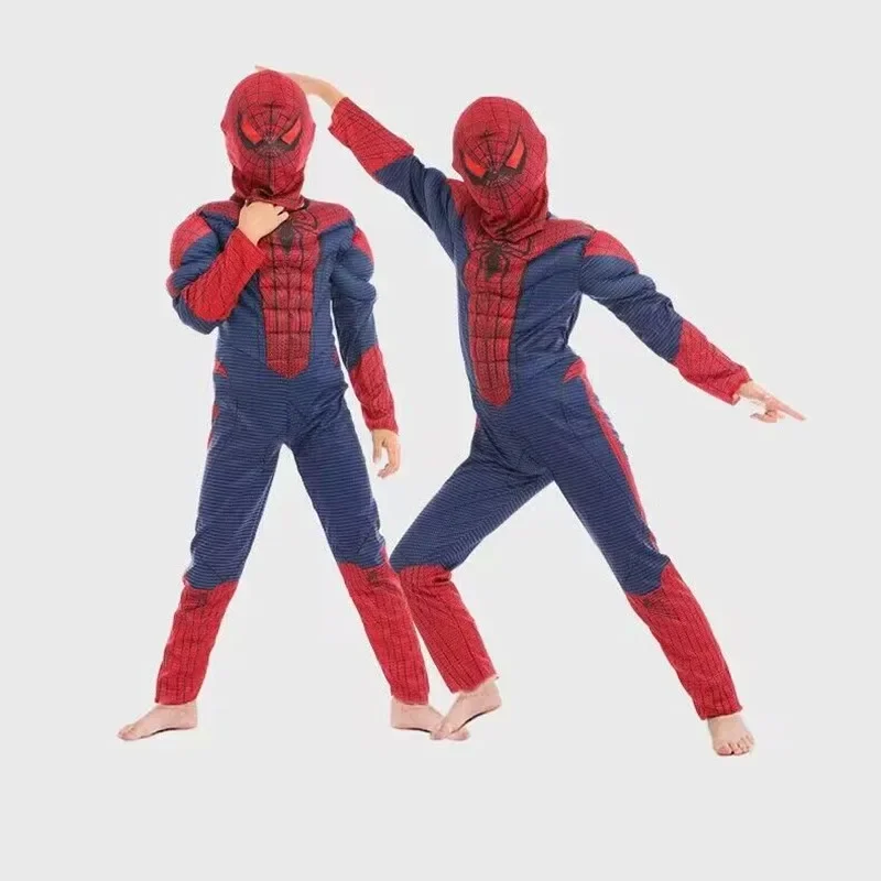 Jungen und Mädchen Neujahr Superheld Peter Parker Muskel Brust Kostüm für Kinder ultimative Filmfiguren Cosplay Halloween-Party