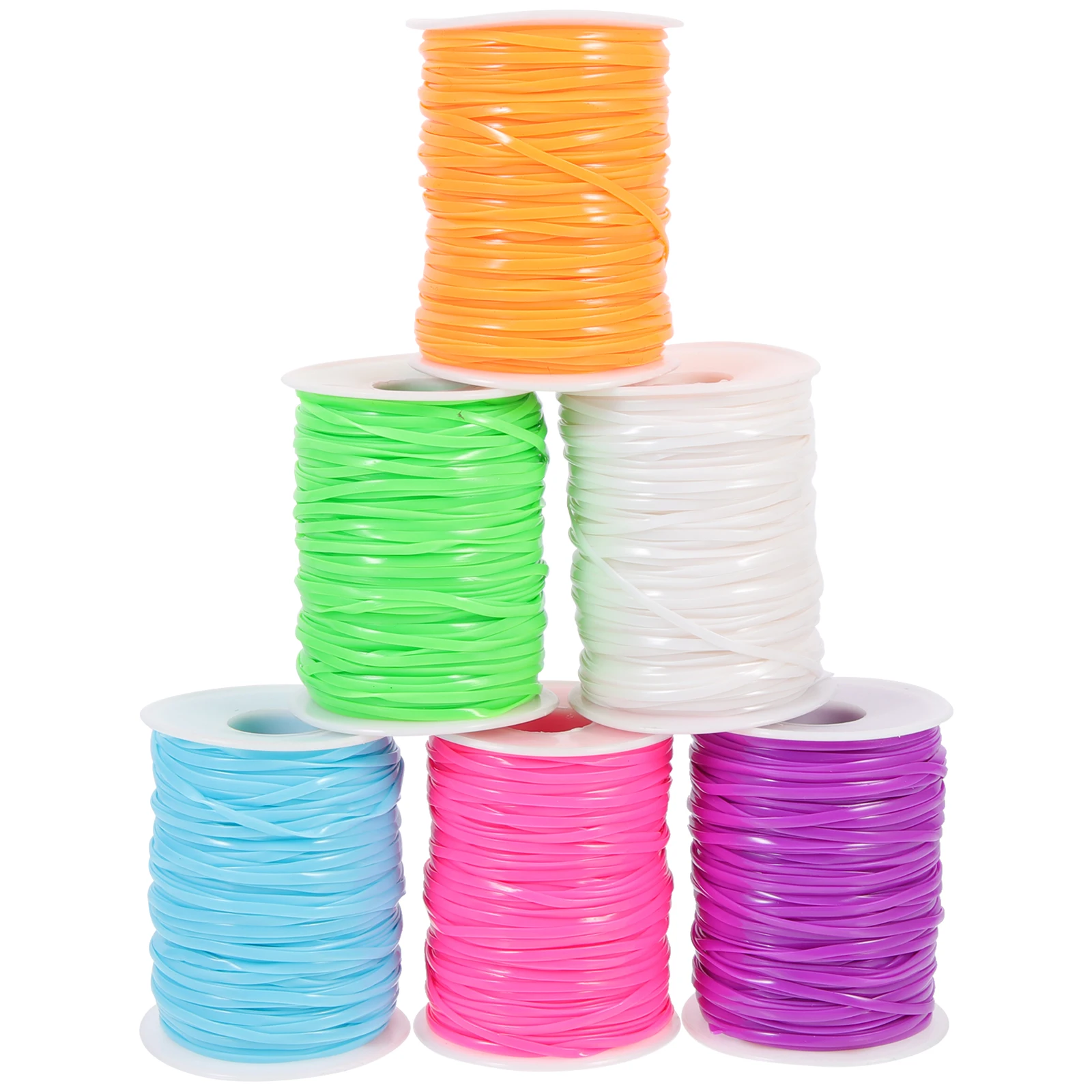 6 Rolls Braided Flap Lanyard Weaving DIY Lacing Cord Craft Gift Long Pvc Making