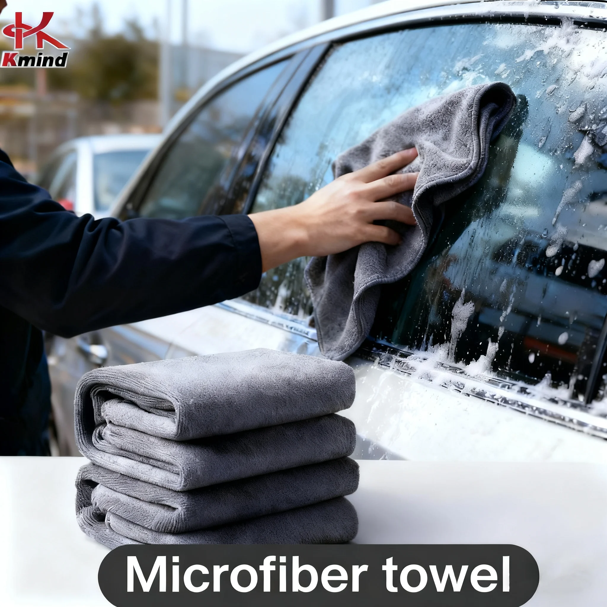 Premium Microfiber Car Wash Towel - Super Absorbent Drying Cloth, Scratch-Free Detailing for Auto Care, Hemming Edge Design