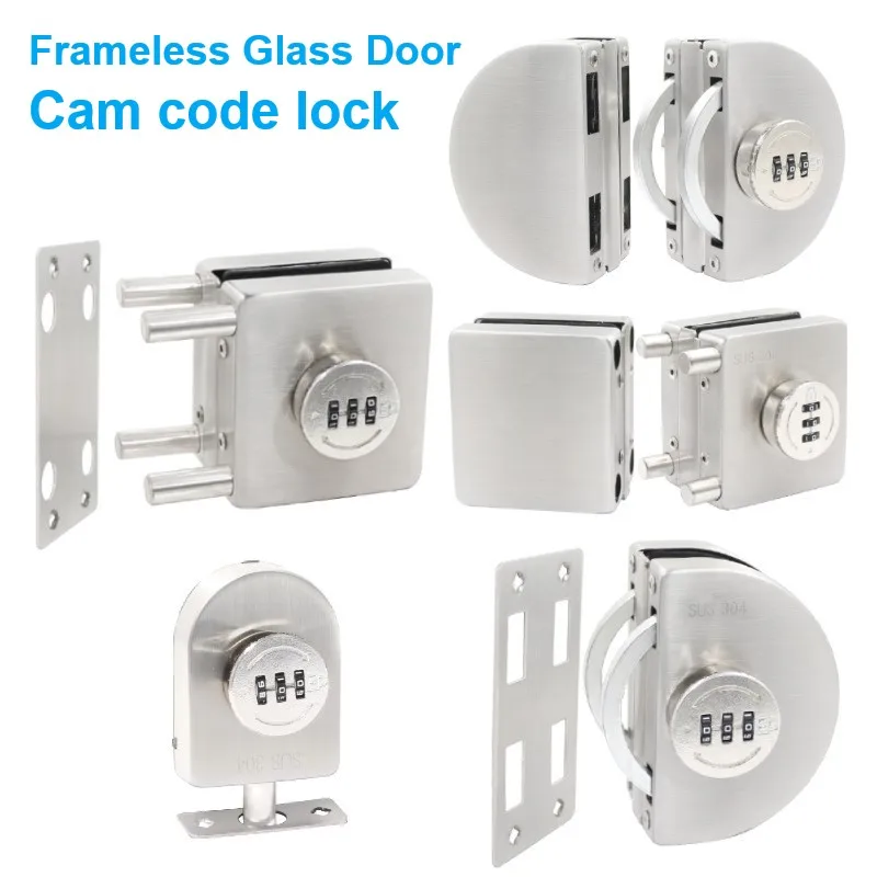 Keyless Glass Door Lock  Cam Code Lock Single/double Door Sliding Door Lock Non Punching Digital Locks Office Gate Locks