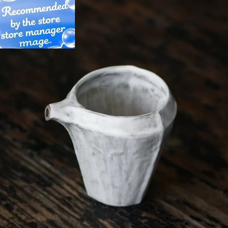 

180ml Japanese Powder Yin Ceramic Tea Pitcher Japanese Coarse Pottery Cha Hai Household Justice Cup Tea Items Craft Accessories