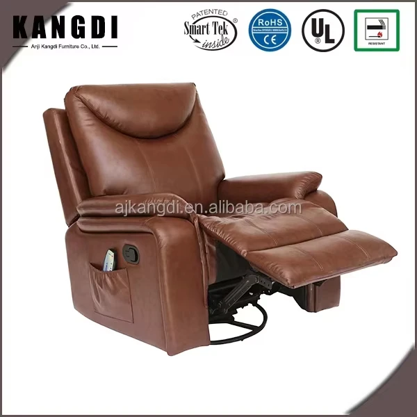 أريكة جلدية مخصصة منجدة وإطار خشبي كرسي تدليك لكبار السن لغرفة المعيشة المنزلية #2