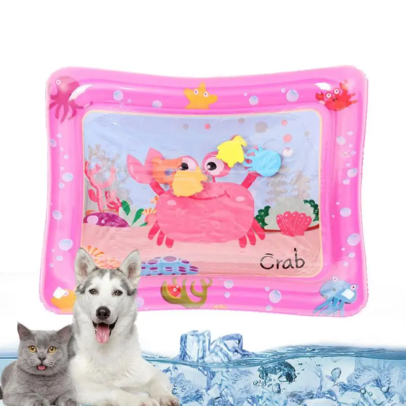 Water Sensory Play Mat Thickened Inflatable Water Mat For Cat And Dog Pet Playmat With Fish Sea Ocean Theme Sensory Toy