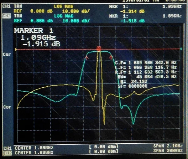 Imagem -04 - Ads-b Aeronautical Band Bandpass Saw Filtro com Interface Sma 1090mhz