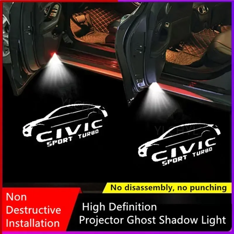 for Honda Civic Hybrid 2006 2007 2008 2009 2010 2011 LED Car Logo Projector Lamps Door Shadow Light Decoration Car Accessoires