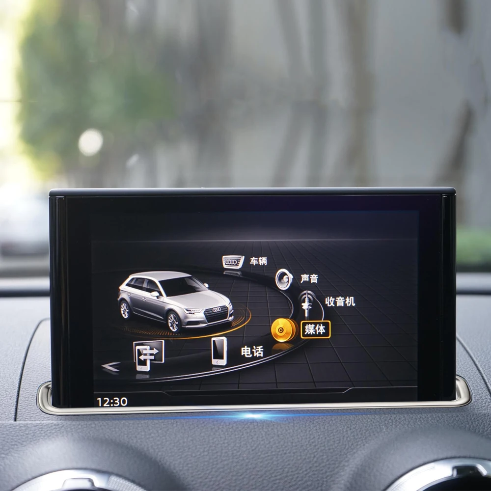 Picture 6: Stainless Steel for Audi A3 8V 2013-2019 GPS Navigation Screen Panel Cover Frame Sticker Trim Cover Moulding Car Accessories
