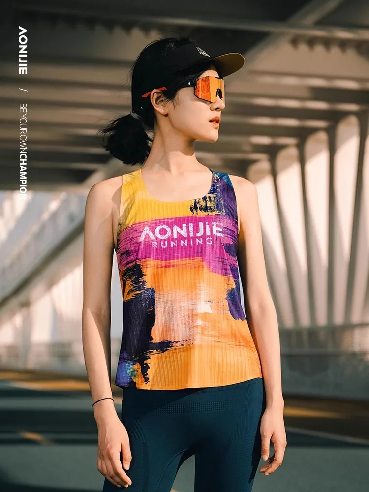 

AONIJIE женский спортивный жилет, быстросохнущий, легкий, дышащий, летний, спортивный, тренировочный, майка без рукавов, жилет для бега FW6236