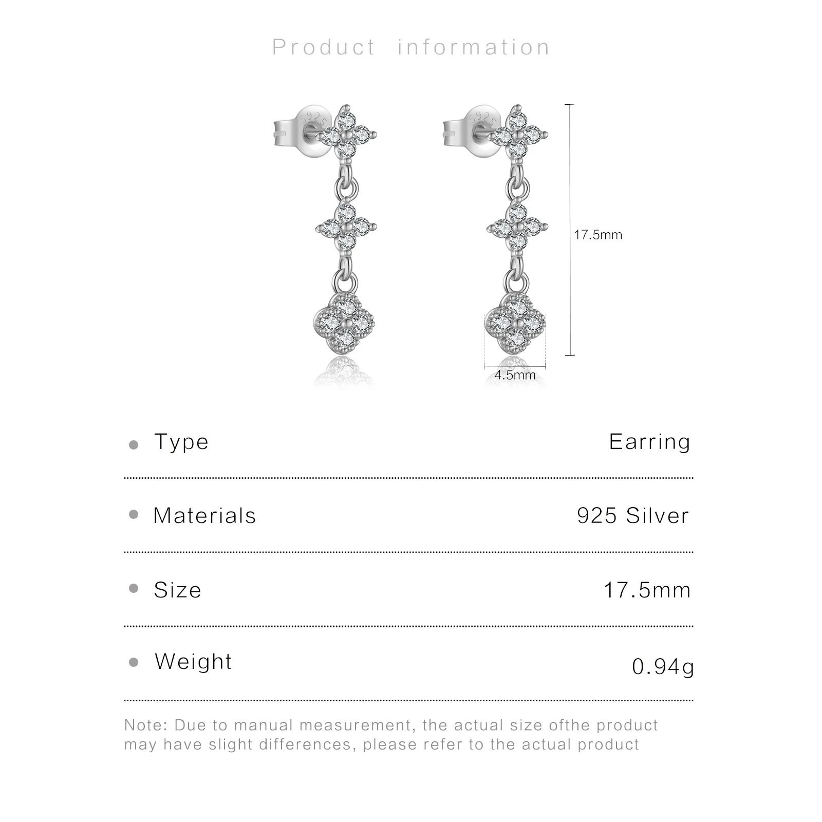 KIKICHICC Women New 925 Sterling Silver Zircon CZ Piercing Stud Earring 2024 Fine Fashion Luxury Gift Rock Punk Jewelry image 6
