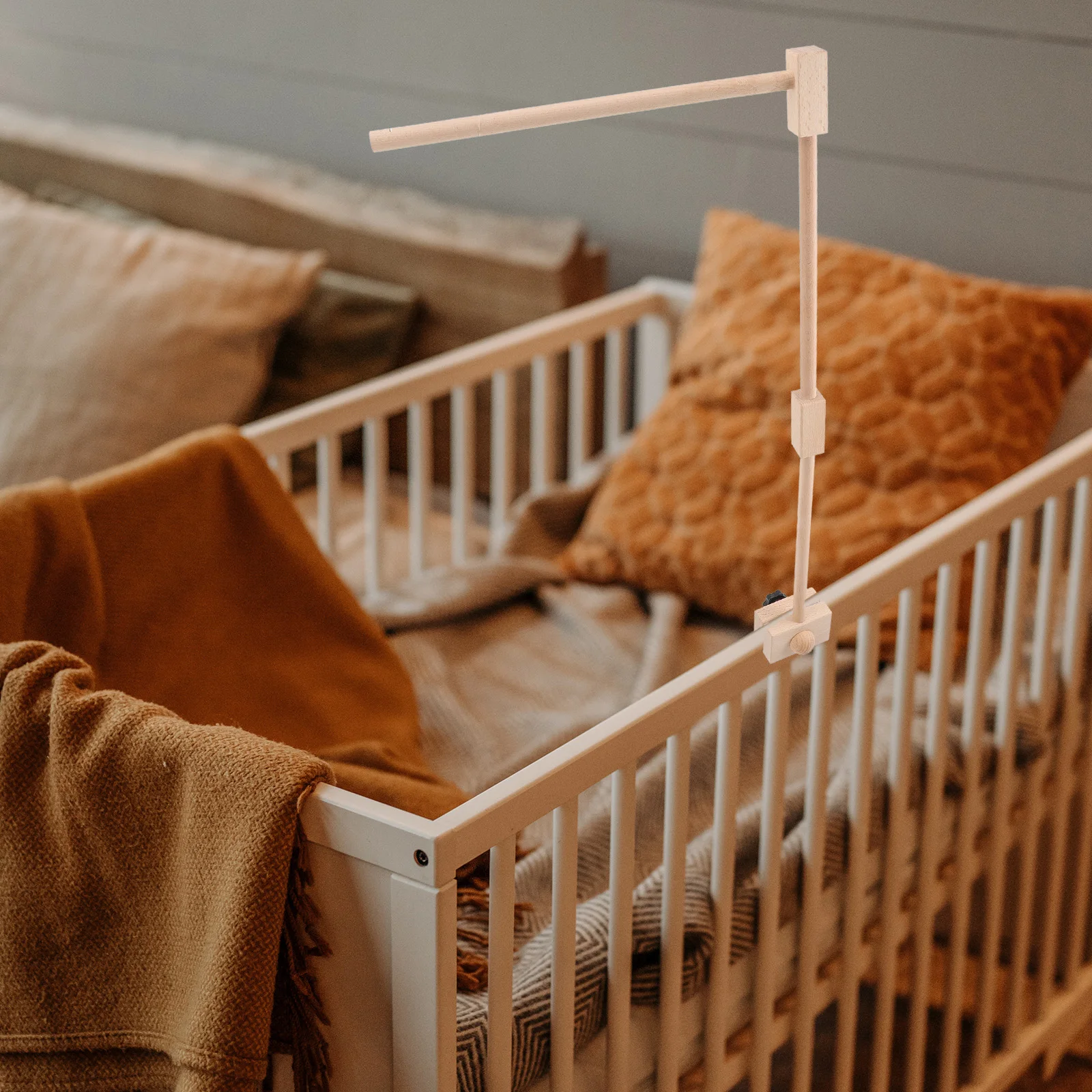 Culla in legno Mobile St Supporto per campanello per lettino Staffa per braccio rimovibile Giocattoli lenitivi per neonati Accessorio per neonati sicuro Migliora il sonno