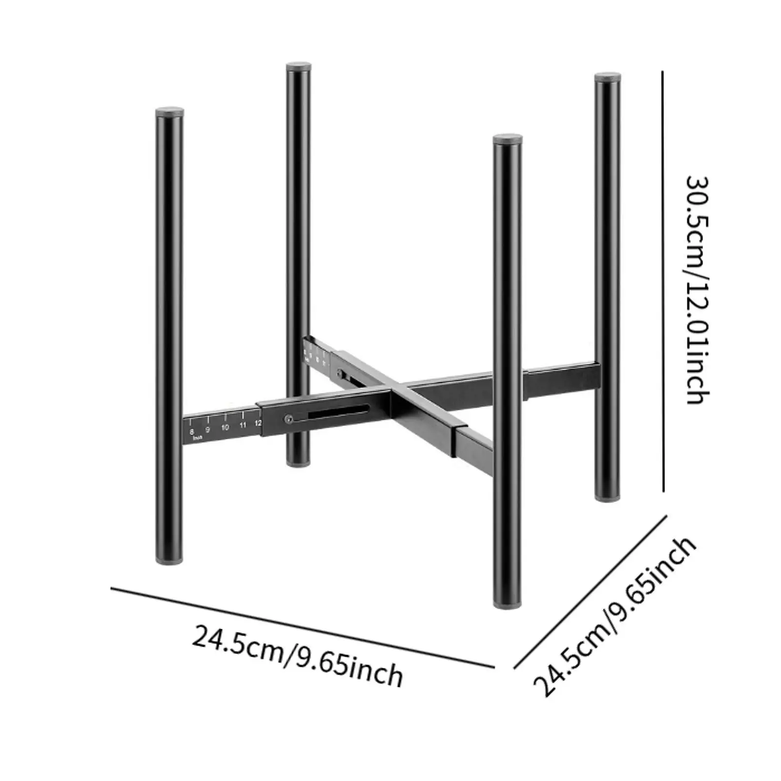 Retractable Metal Plant Stand Strong Load Bearing Stable Support Storage Rack for Garden Yard Indoor Outdoor Office Living Room