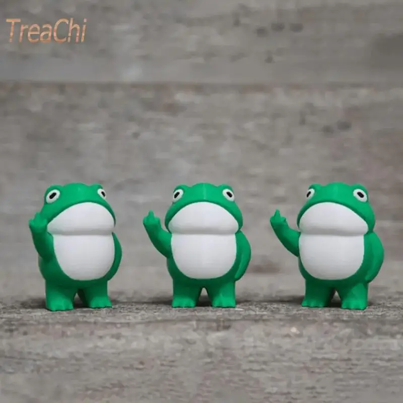 Rebel Frog Statue Erect Frog Middle Finger Frog Statue Small Frog Resin Tabletop Decoration